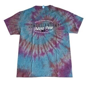 Long Island, NY Grey Tie Dye T Shirt - Size Medium